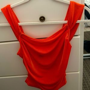 Orange tank crop top size S